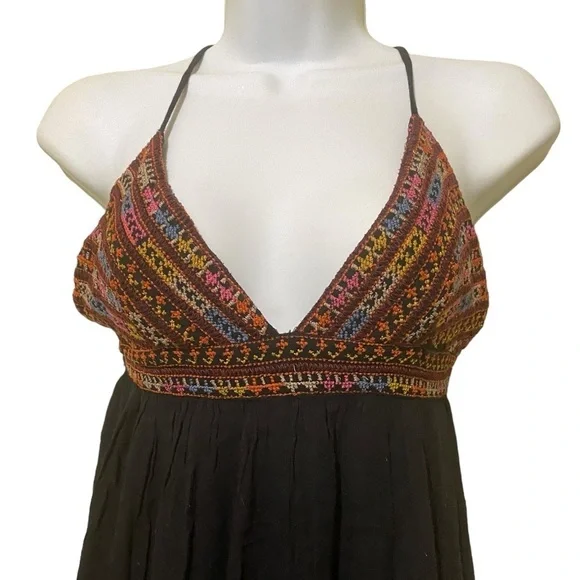 Billabong Wild Skies Maxi Dress Embroidered Empire Waist Gauze Cotton Festival - Picture 7 of 16